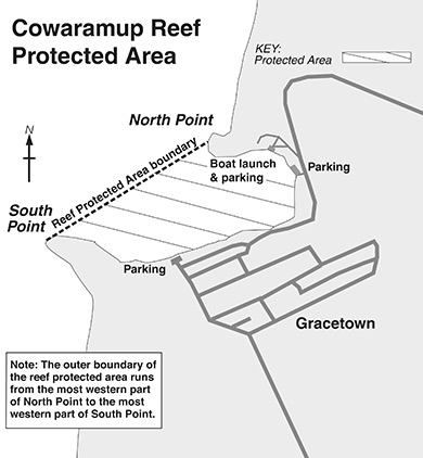 map of ​Cowaramup Reef Protected Area